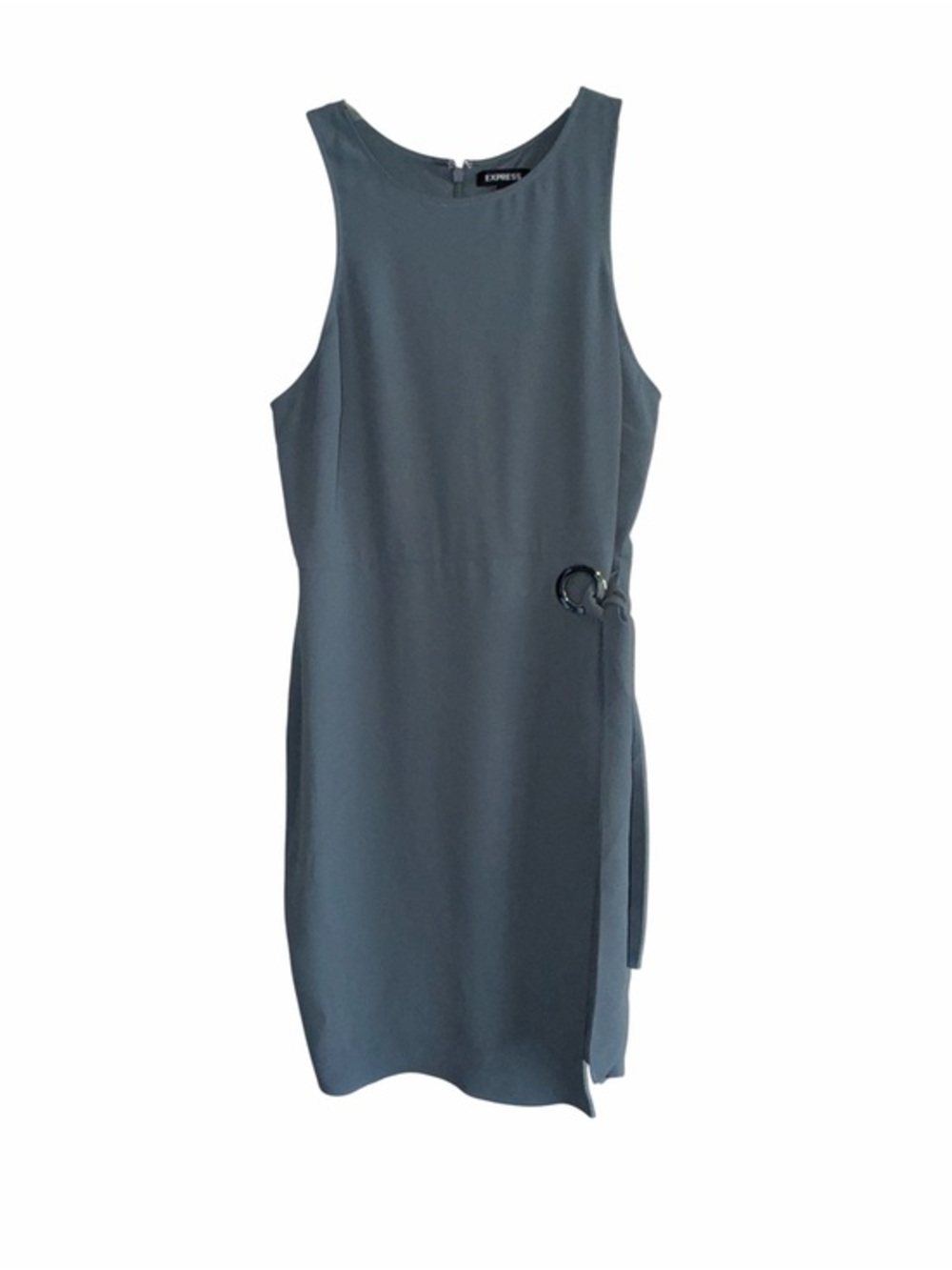 Express Women's Slate Blue Sleeveless Faux Wrap Dress Size M